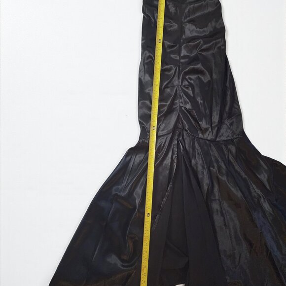 Windsor Black Satin Mermaid Gown Size 5/6 – Strapless Ruched Prom Formal Dress - Picture 10 of 13